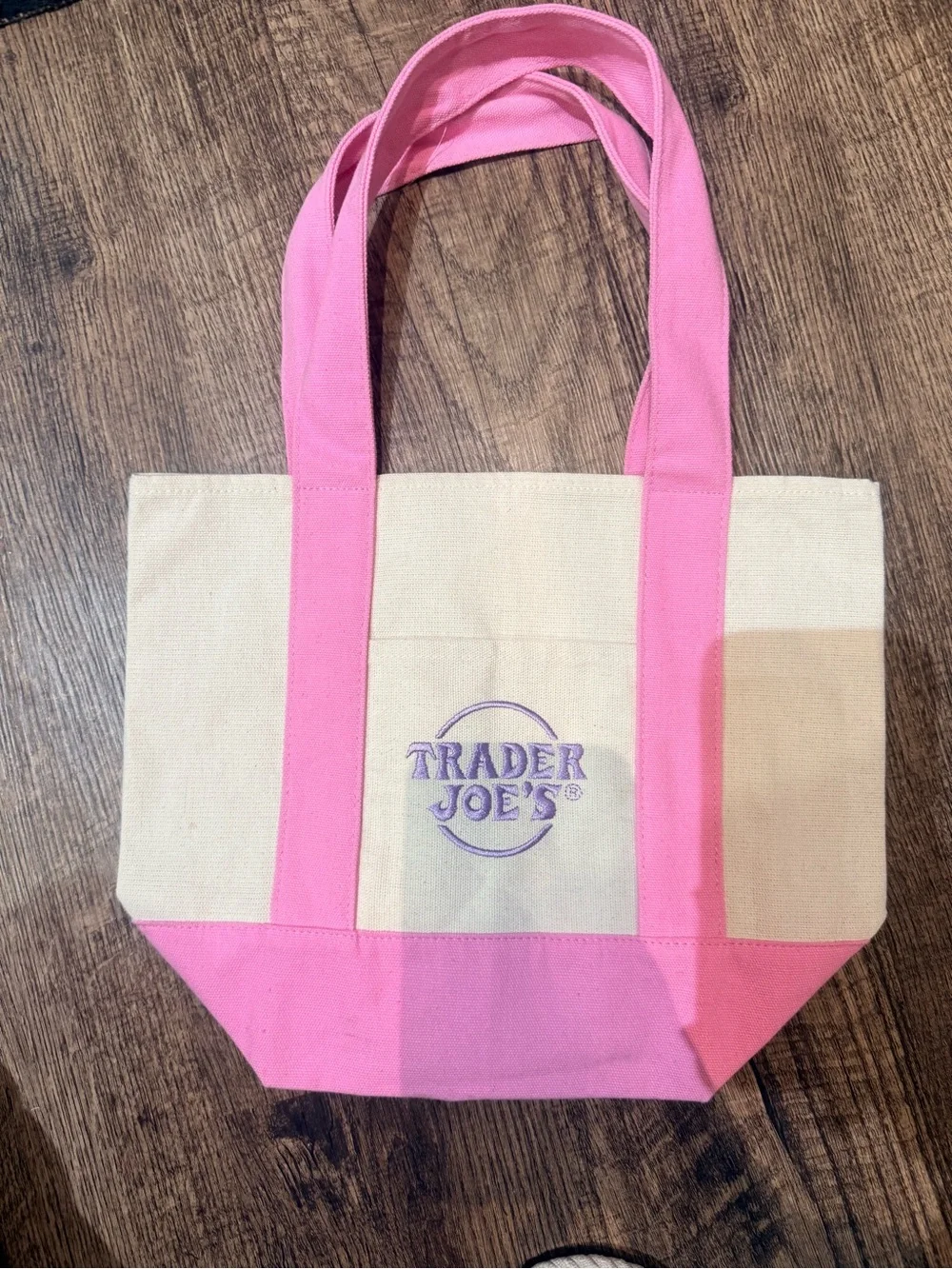 Trader Joe’s Pink & Cream mini Canvas Tote bag